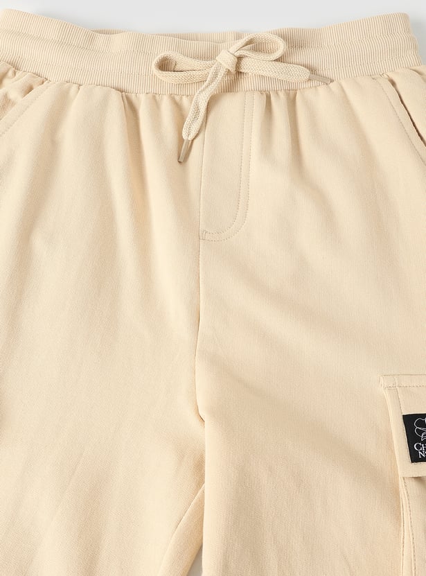 Boys Solid Cargo Joggers - Pack of 2