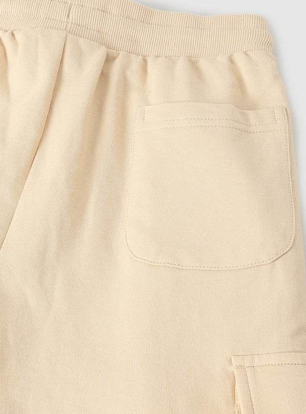 Boys Solid Cargo Joggers - Pack of 2