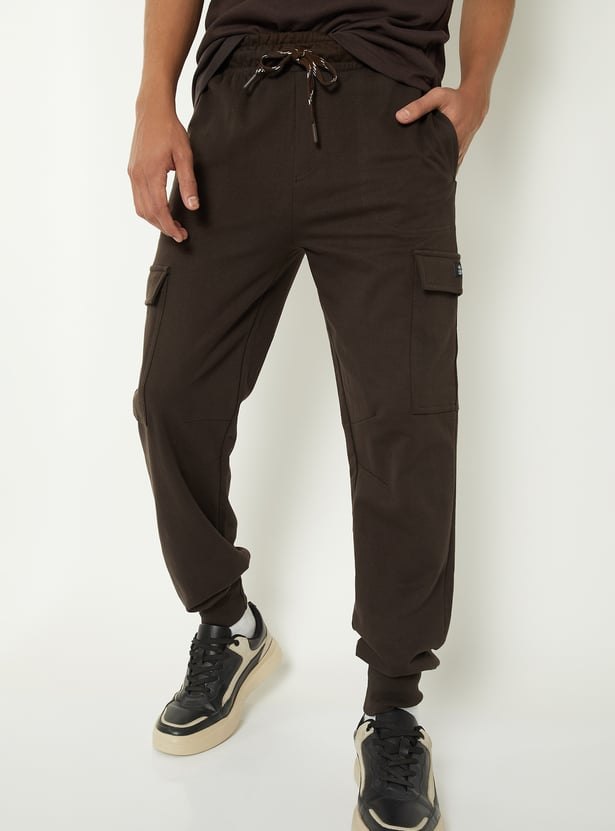 Boys Solid Cargo Joggers - Pack of 2