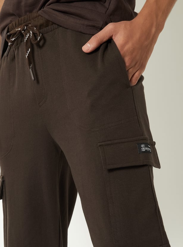 Boys Solid Cargo Joggers - Pack of 2