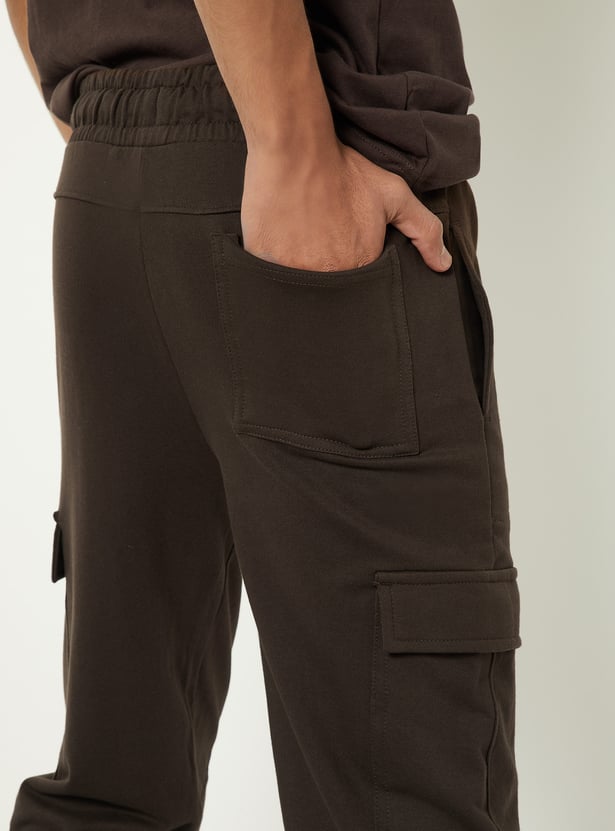 Boys Solid Cargo Joggers - Pack of 2