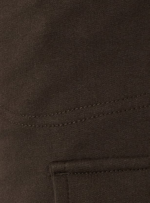 Boys Solid Cargo Joggers - Pack of 2