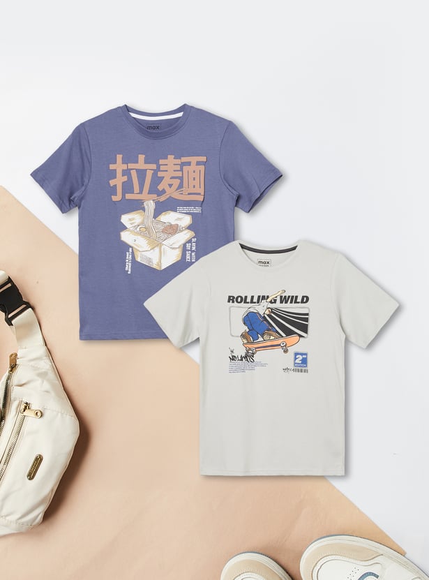 Boys Printed T-shirt - Pack of 2