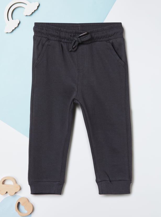 Boys Solid Knit Joggers - Pack of 2
