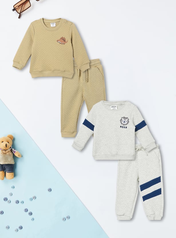 Boys Applique Joggers Set - Pack of 2