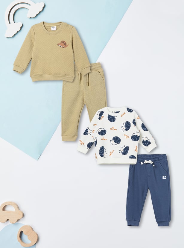 Boys Assorted Joggers Set - Pack of 2