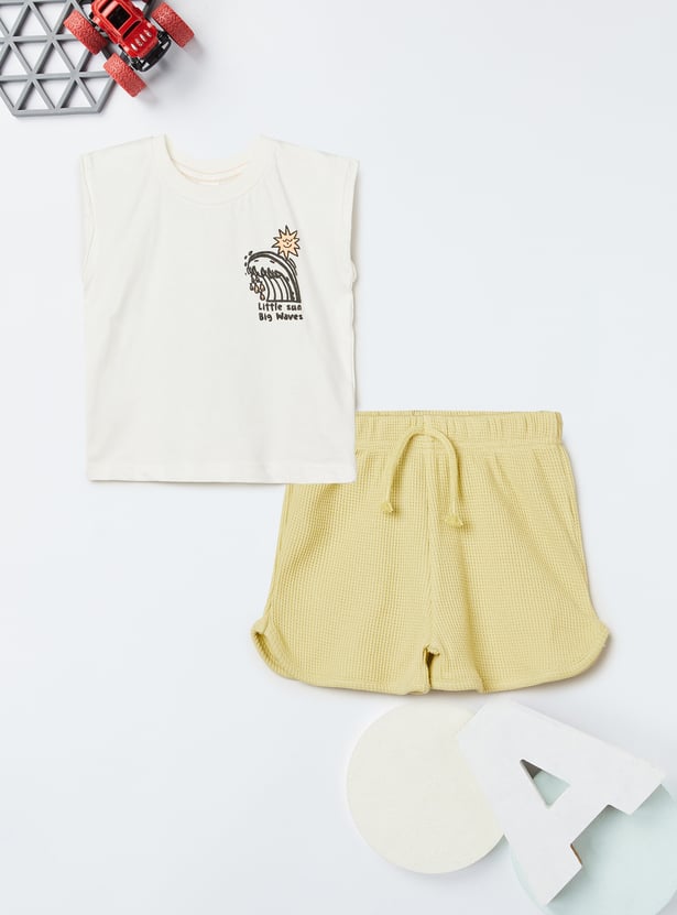 Boys Back Print Shorts Set - Pack of 2
