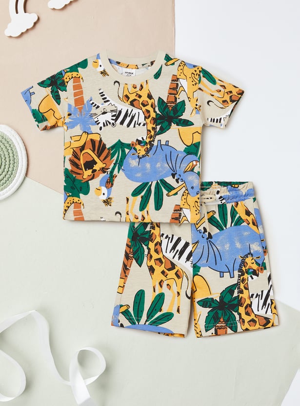 Boys Printed Shorts Set- Pack of 2