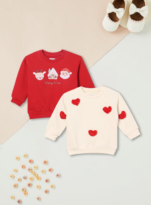 Girls Assorted Sweatshirt - Pack of 2