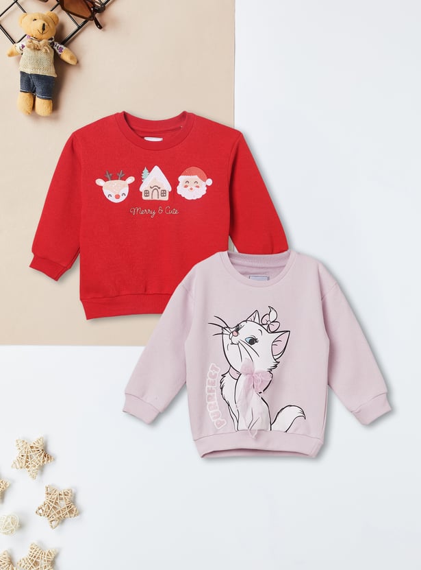 Girls Printed Sweatshirt - Pack of 2