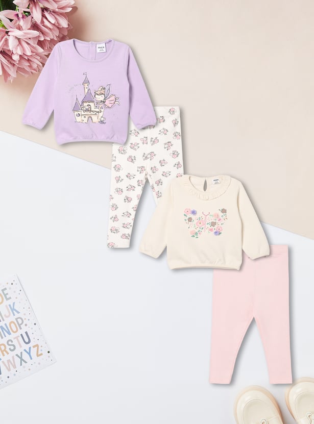 Girls Assorted Leggings Set - Pack of 2