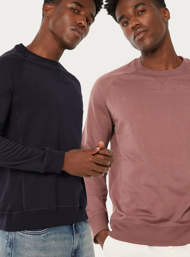 Men Solid T-shirts - Pack of 2