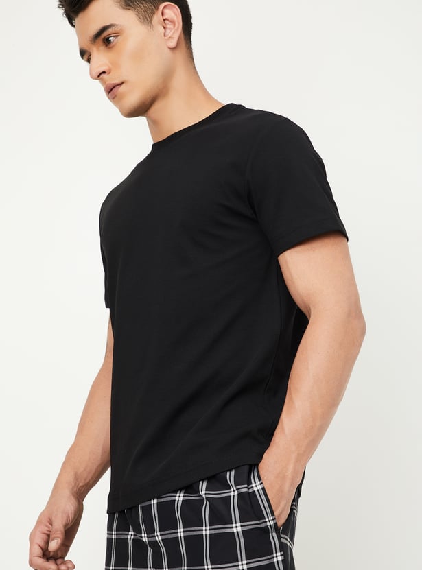 Men Solid T-shirt - Pack of 2