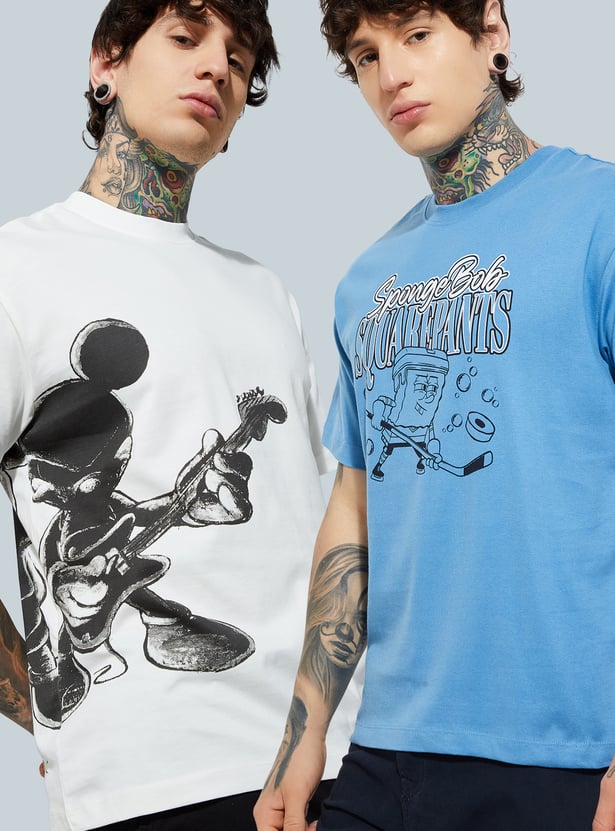 URB_N Men Character Print T-shirts - Pack of 2