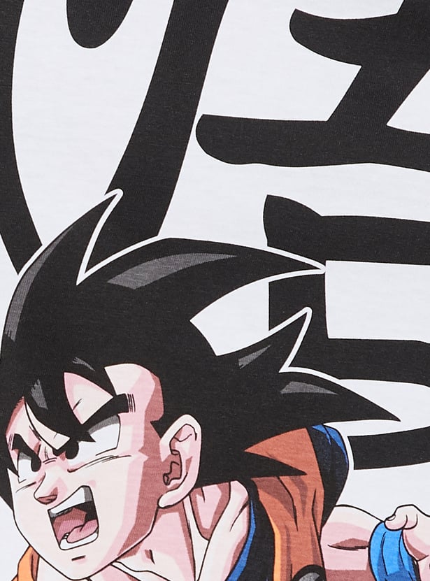 URB_N Men Dragon Ball Z & One Piece Print T-shirts - Pack of 2