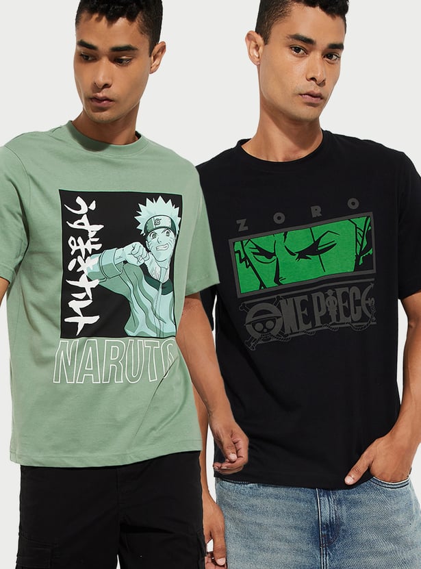 URB_N Men Character Print T-shirt - Pack of 2