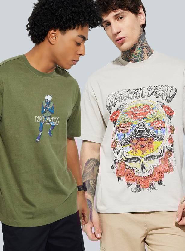 URB_N Men Character Print T-shirt - Pack of 2