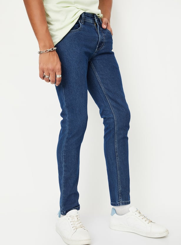 Men Washed Skinny Fit Jeans - Pack of 2