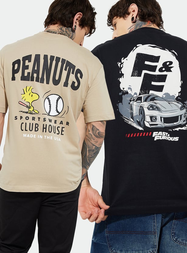 Men Printed T-shirts - Pack of 2