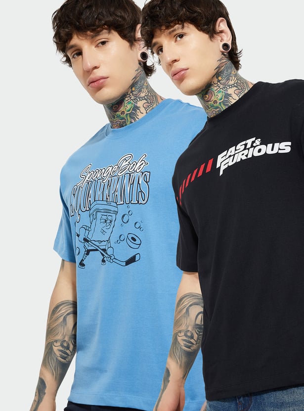 URB_N Men Printed T-shirts - Pack of 2