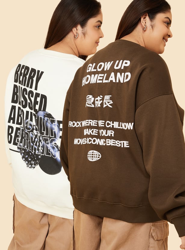 URB_N Women Back Print Sweatshirt - Pack of 2