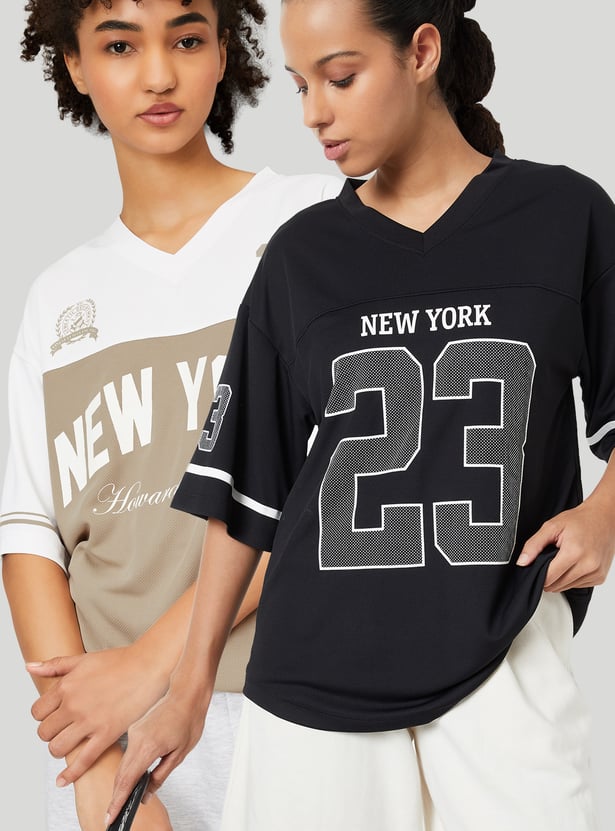 Women Printed Sports T-shirt - Pack of 2