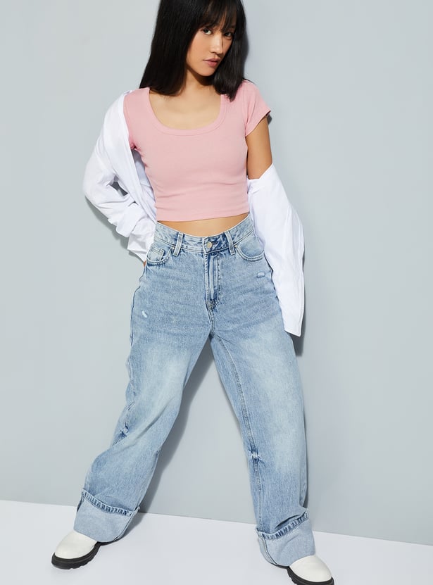 Women Ribbed Cropped Top - Pack of 2