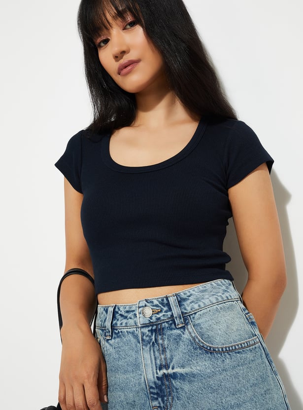Women Ribbed Cropped Top - Pack of 2