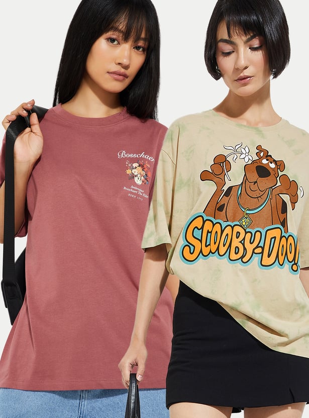 URB_N Women Printed T-shirt - Pack of 2