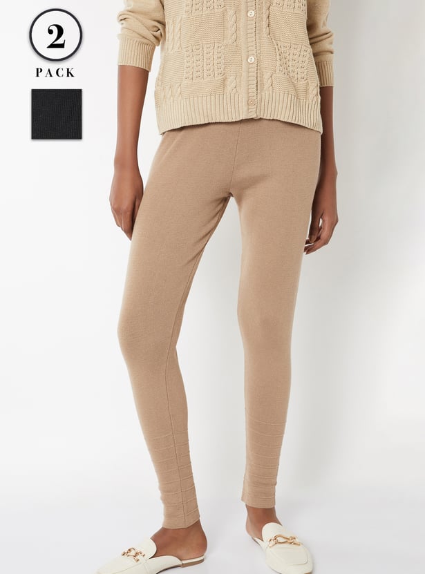 Women Knitted Leggings - Pack of 2