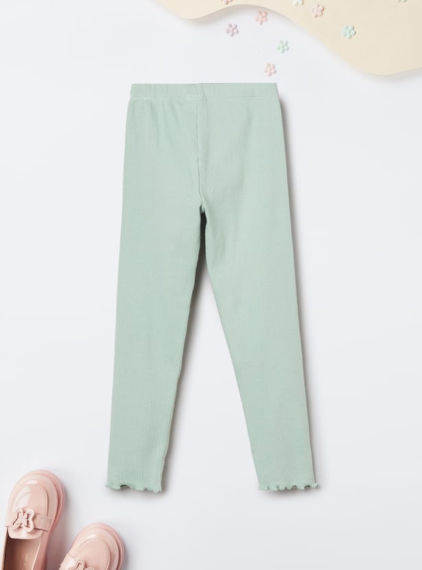 Girls Ribbed Leggings - Pack of 2