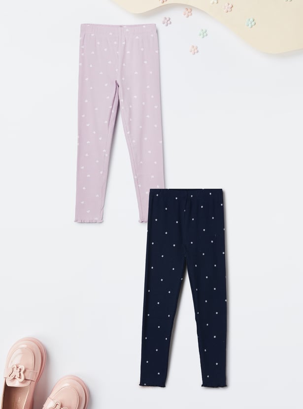 Girls Printed Legging - Pack of 2