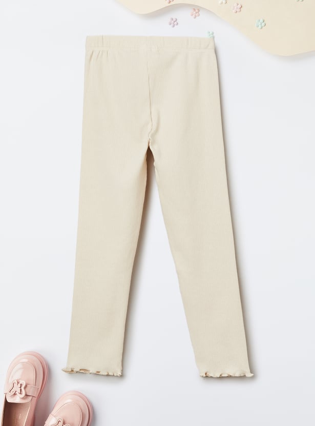 Girls Solid Leggings - Pack of 2