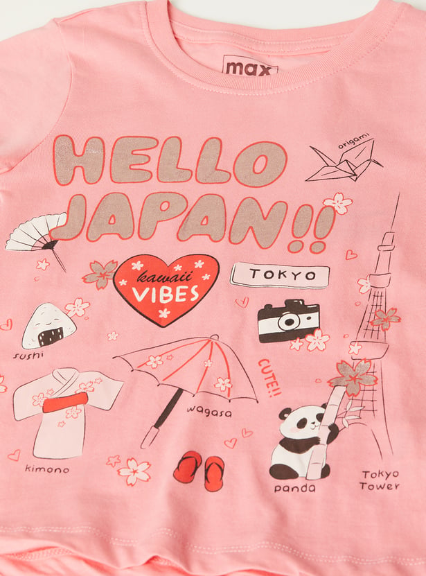 Girls Printed T-shirt - Pack of 2