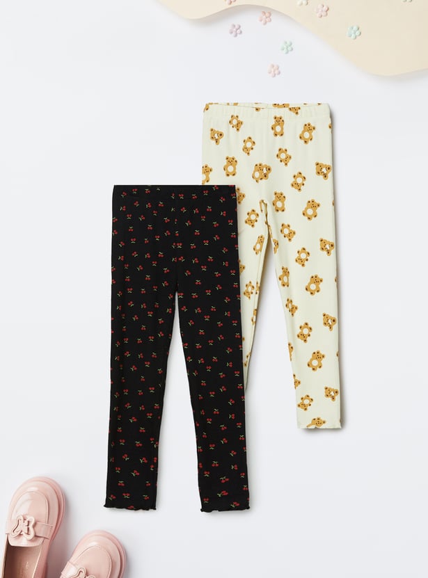 Girls Printed Legging - Pack of 2