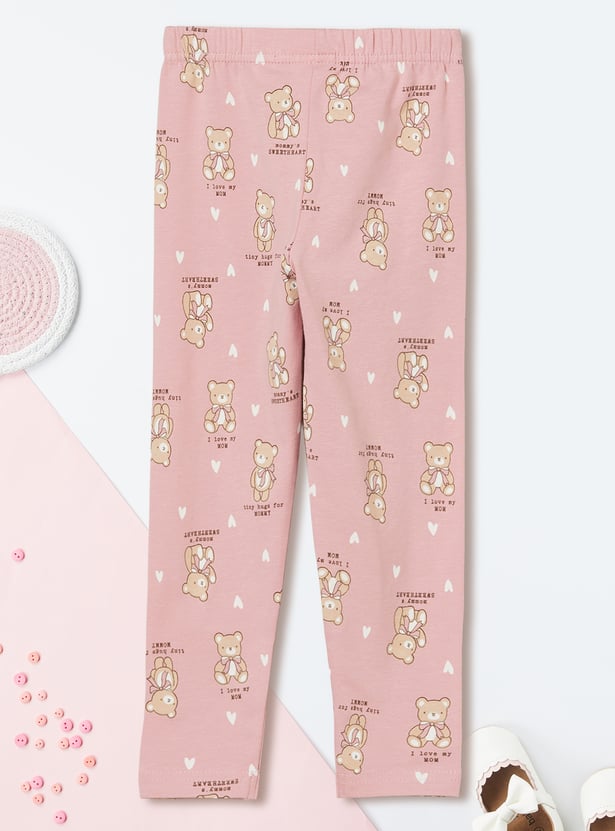 Girls Printed Leggings - Pack of 2