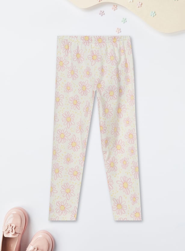 Girls Printed Leggings - Pack of 2