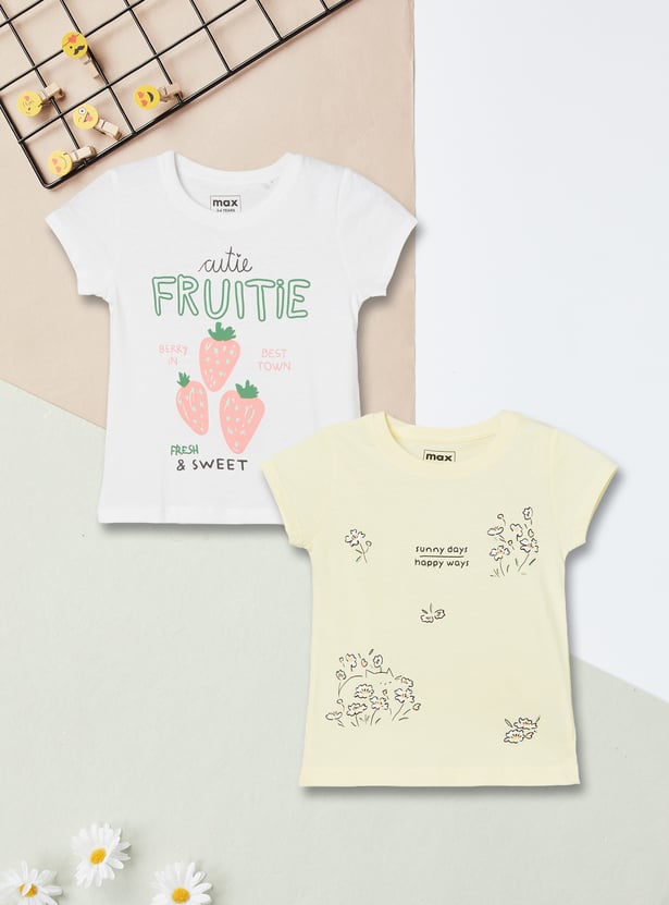 Girls Printed T-shirt - Pack of 2