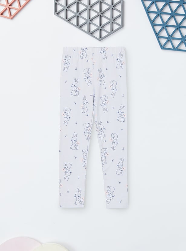 Girls Printed Leggings - Pack of 2