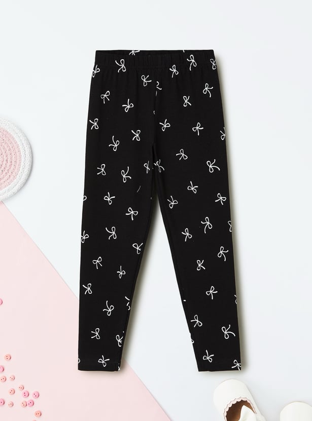 Girls Printed Leggings - Pack of 2