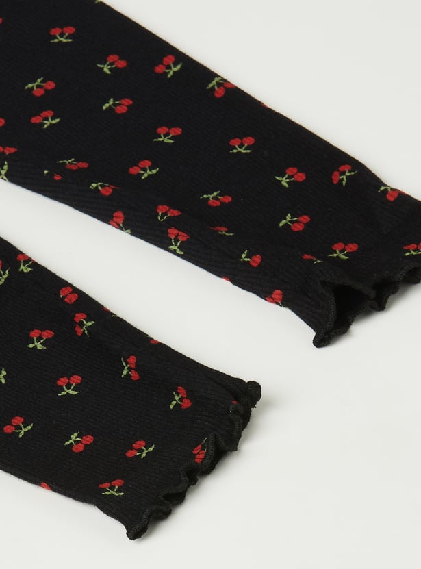 Girls Printed Leggings - Pack of 2