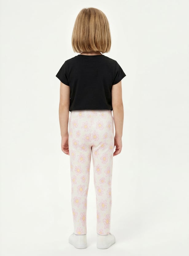 Girls Printed Leggings - Pack of 2