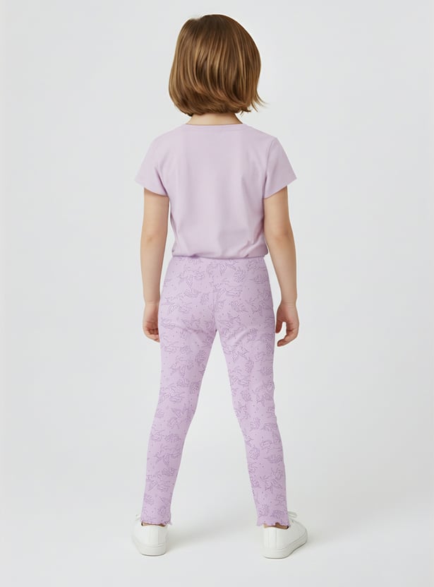 Girls Printed Leggings - Pack of 2