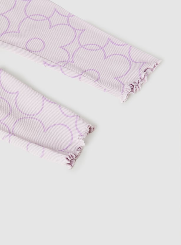 Girls Printed Leggings - Pack of 2