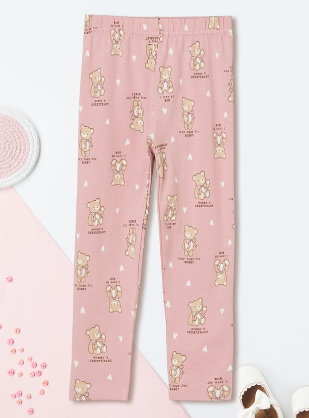 Girls Printed Leggings - Pack of 2