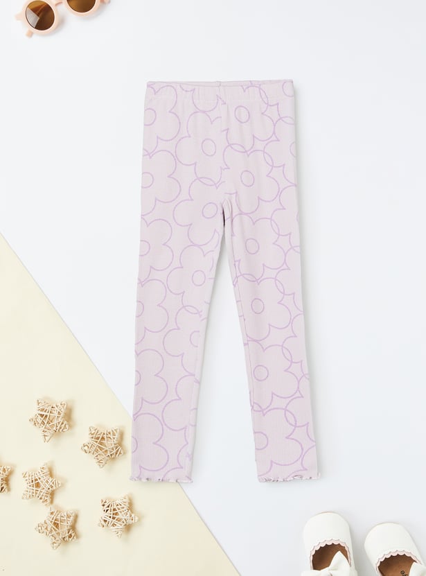 Girls Printed Leggings - Pack of 2
