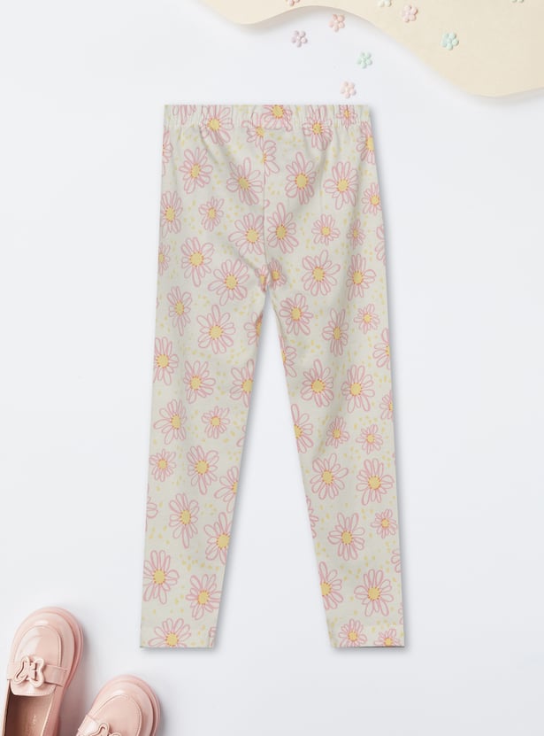 Girls Printed Leggings - Pack of 2