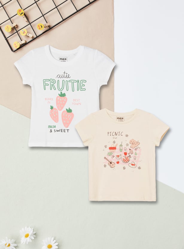 Girls Printed T-shirt - Pack of 2