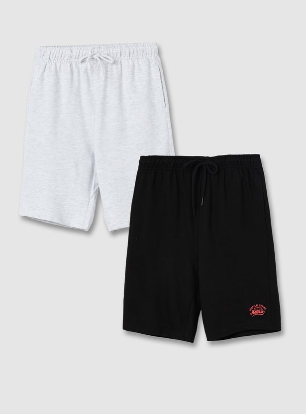 Boys Solid Shorts - Pack of 2