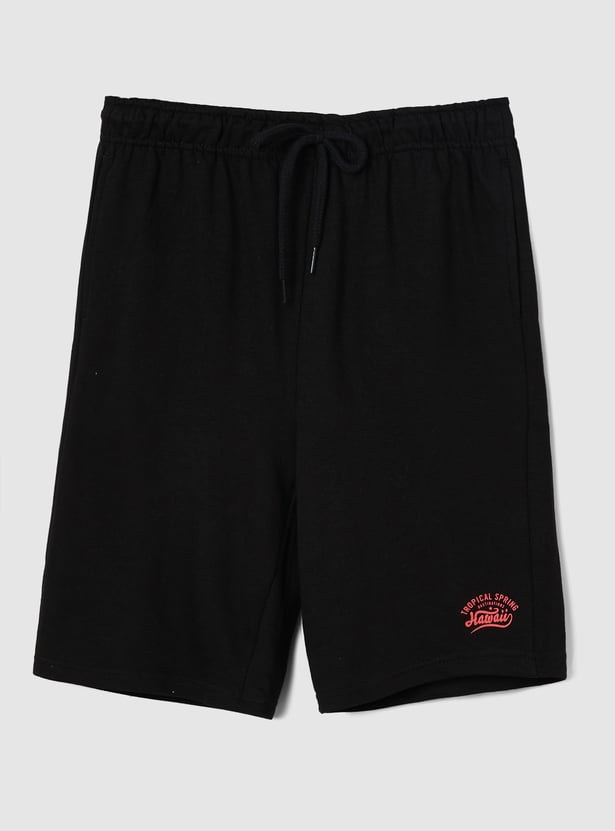 Boys Solid Shorts - Pack of 2